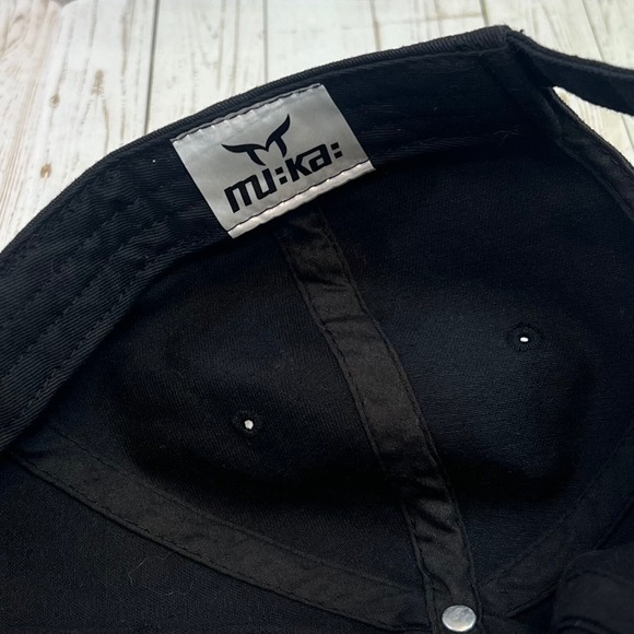 MUKA Paid‎ Bear Dad Hat Cap Black Distressed Baseball Embroidered MU:KA: - Picture 5 of 9